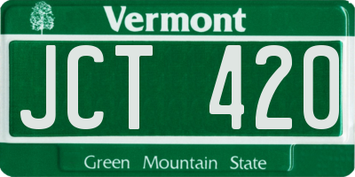 VT license plate JCT420