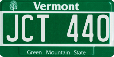VT license plate JCT440