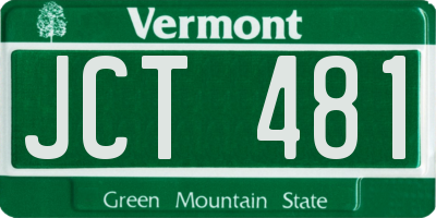 VT license plate JCT481