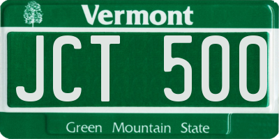 VT license plate JCT500