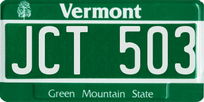 VT license plate JCT503