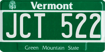 VT license plate JCT522