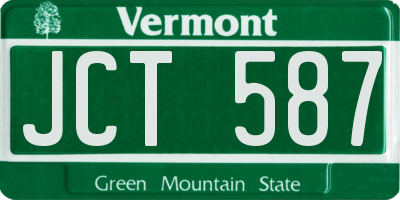 VT license plate JCT587