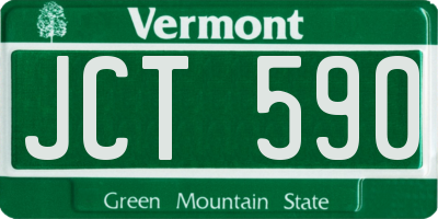 VT license plate JCT590