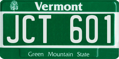 VT license plate JCT601