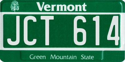 VT license plate JCT614