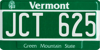 VT license plate JCT625