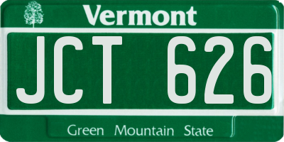 VT license plate JCT626