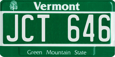 VT license plate JCT646