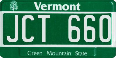 VT license plate JCT660