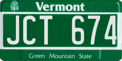 VT license plate JCT674