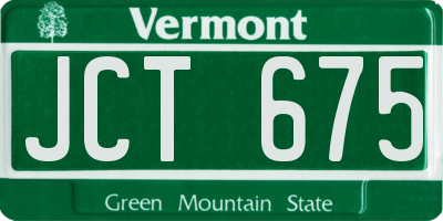 VT license plate JCT675