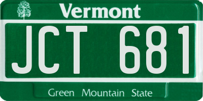 VT license plate JCT681