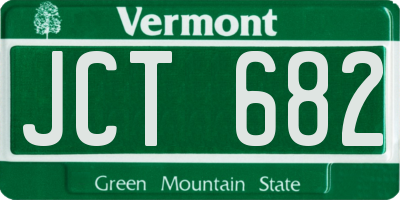 VT license plate JCT682