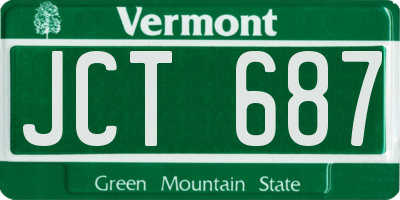 VT license plate JCT687
