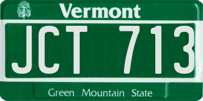 VT license plate JCT713
