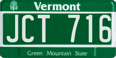 VT license plate JCT716