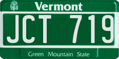 VT license plate JCT719