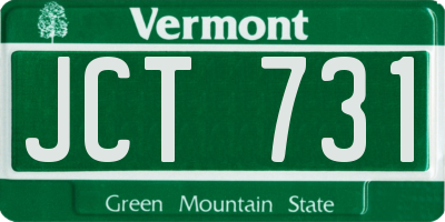 VT license plate JCT731