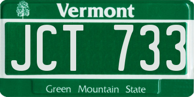 VT license plate JCT733