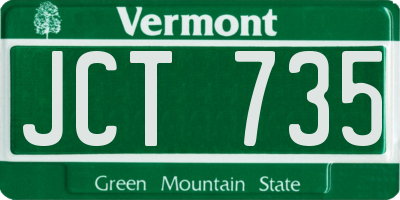 VT license plate JCT735