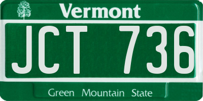 VT license plate JCT736