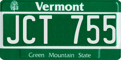 VT license plate JCT755