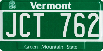 VT license plate JCT762