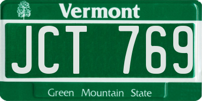 VT license plate JCT769