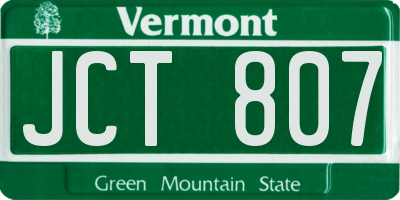 VT license plate JCT807