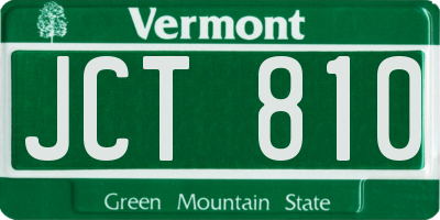VT license plate JCT810