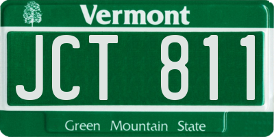 VT license plate JCT811