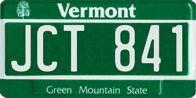 VT license plate JCT841