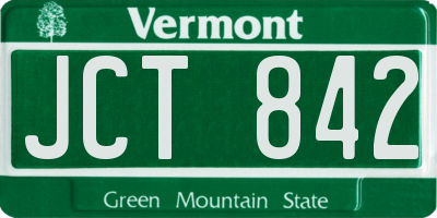 VT license plate JCT842