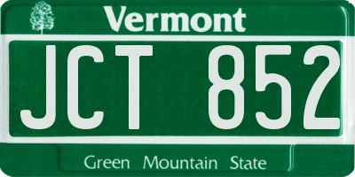 VT license plate JCT852