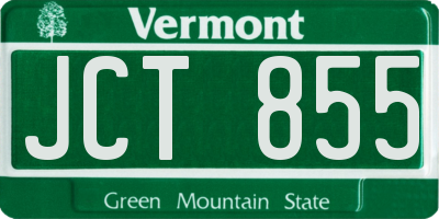 VT license plate JCT855