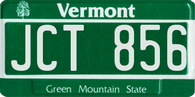 VT license plate JCT856