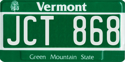 VT license plate JCT868