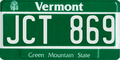 VT license plate JCT869