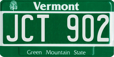 VT license plate JCT902