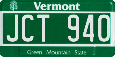 VT license plate JCT940