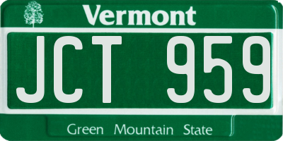VT license plate JCT959
