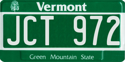 VT license plate JCT972