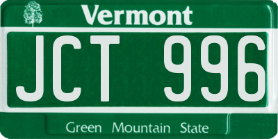 VT license plate JCT996