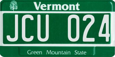 VT license plate JCU024