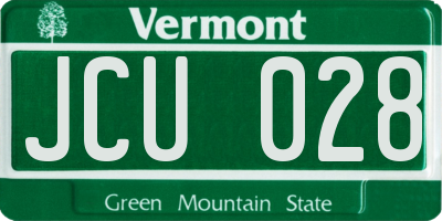 VT license plate JCU028