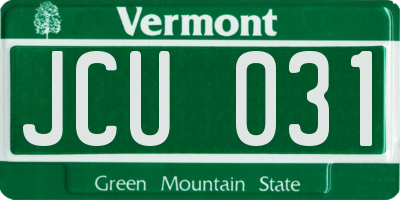 VT license plate JCU031