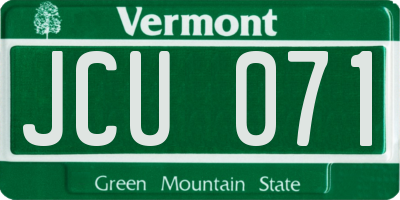 VT license plate JCU071