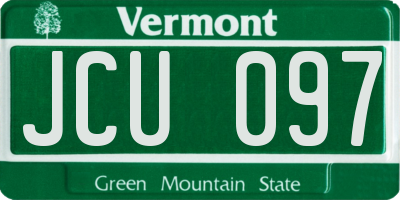 VT license plate JCU097