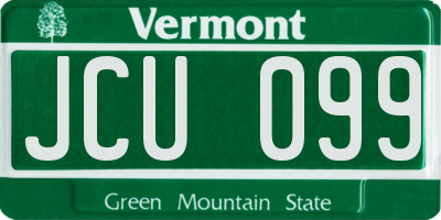 VT license plate JCU099